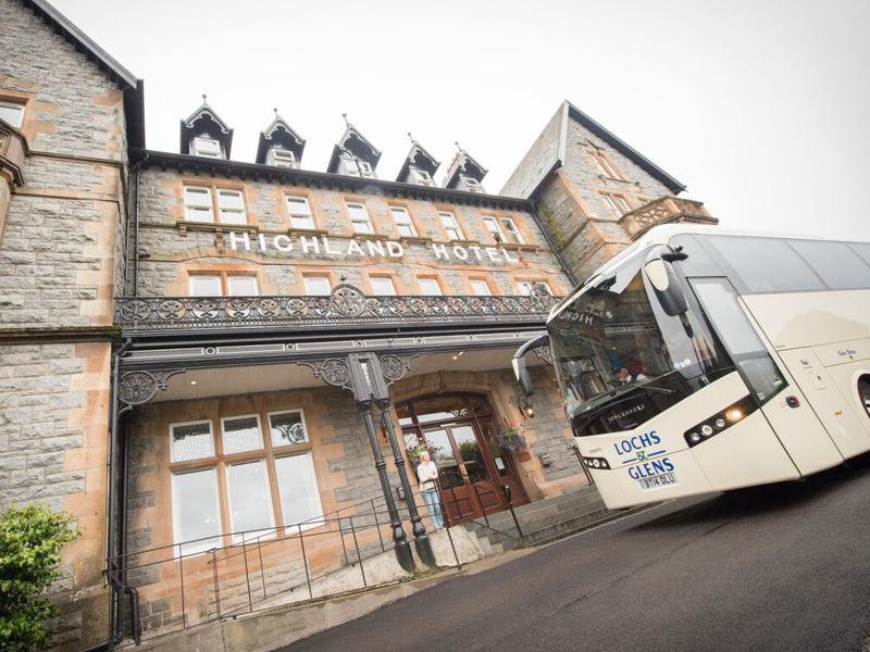 Coach Outside the Highland Hotel